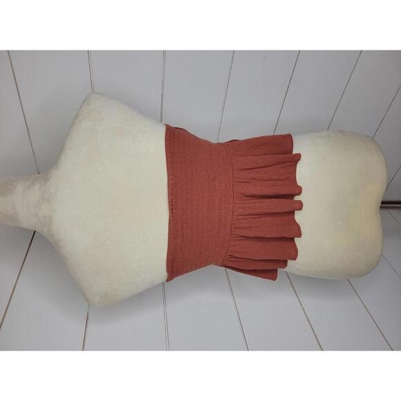 American Eagle Outfitters small rust peplum cropped tube top - Picture 2 of 6